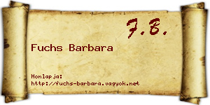 Fuchs Barbara névjegykártya